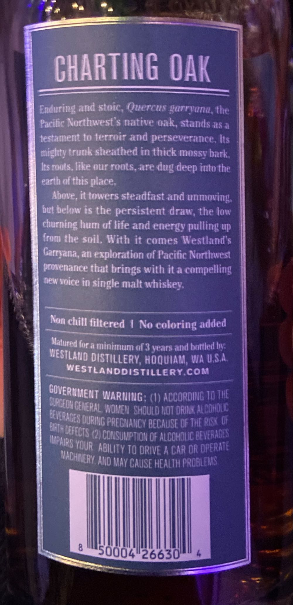 Westland Garryana 6th Edition - Westland Distillery alcohol collectible [Barcode 850004266304] - Main Image 2