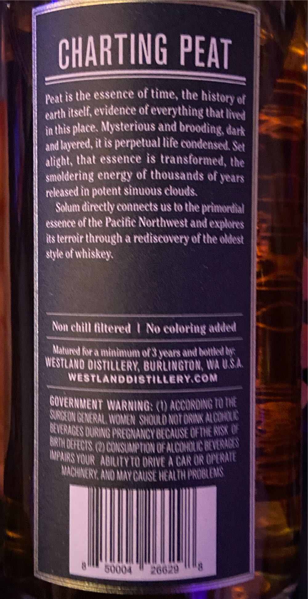 Westland Solum 1st Edition - Westland Distillery alcohol collectible [Barcode 850004266298] - Main Image 2