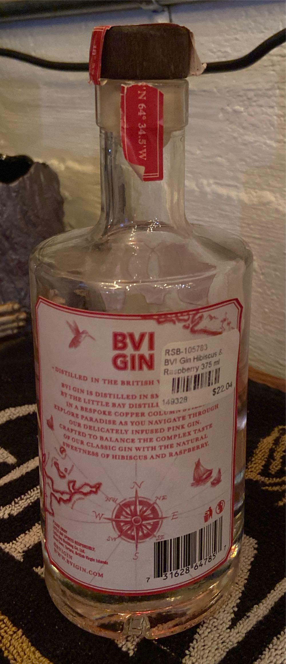 BVI Gin - Little Bay Distilling alcohol collectible [Barcode 731628647857] - Main Image 2