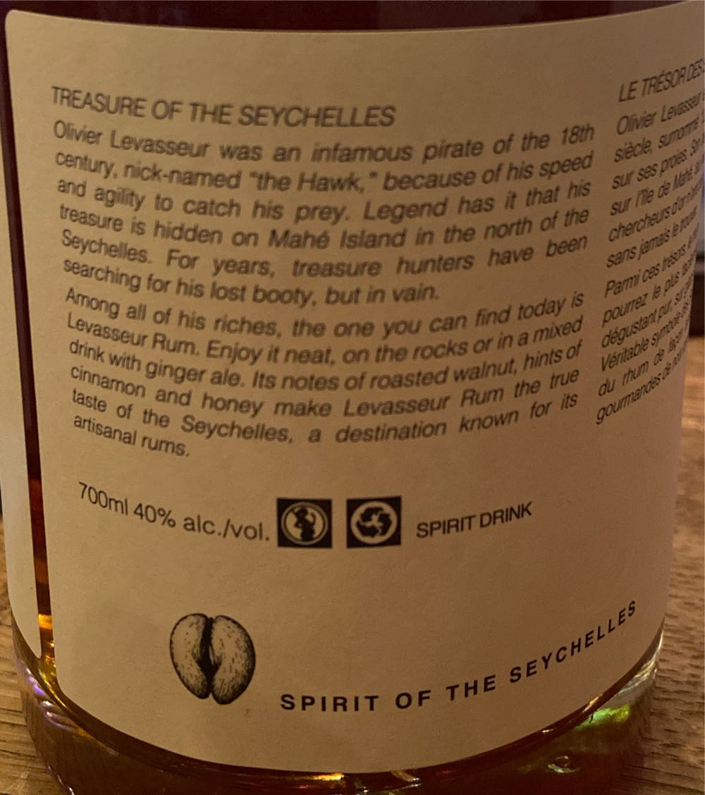 Levasseur Rum - Levasseur Rum Ltd alcohol collectible [Barcode 0705632793879] - Main Image 2