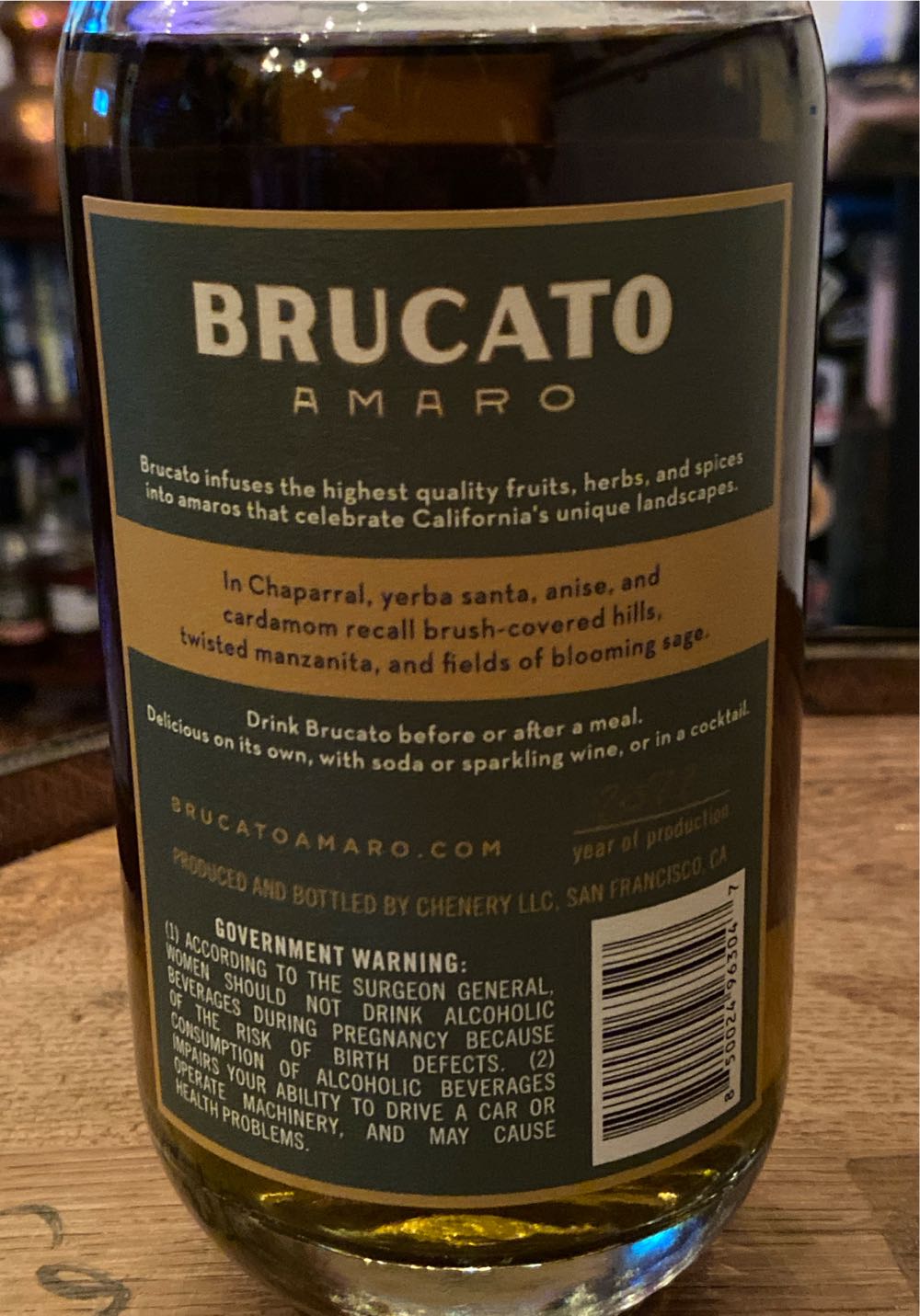 Brucato Amaro Chaparral - Chenery (750 mL) alcohol collectible [Barcode 850024963047] - Main Image 2