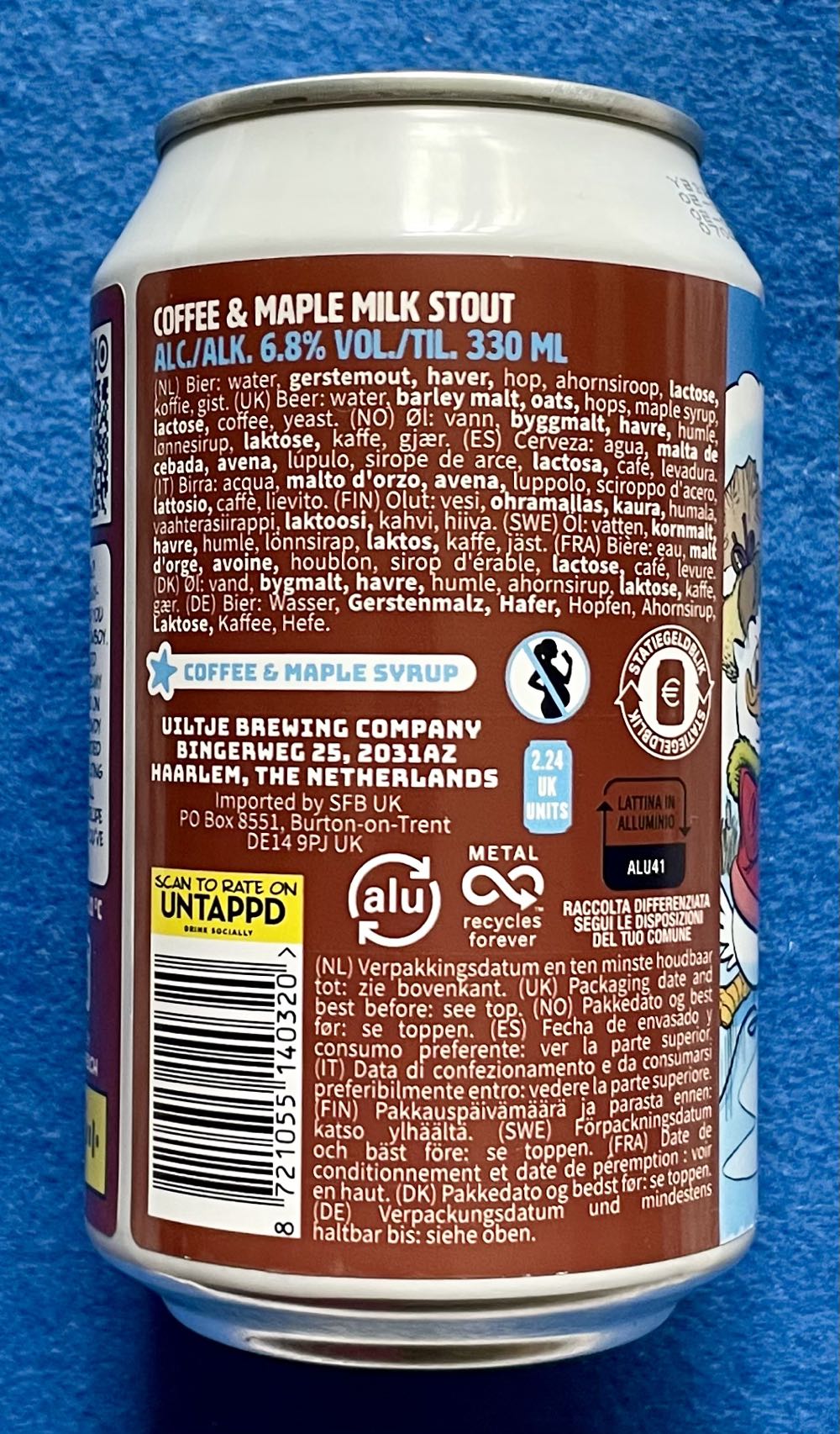 Frostbite Fuel - Uiltje Brewing Company (330 mL) alcohol collectible [Barcode 8721055140320] - Main Image 3