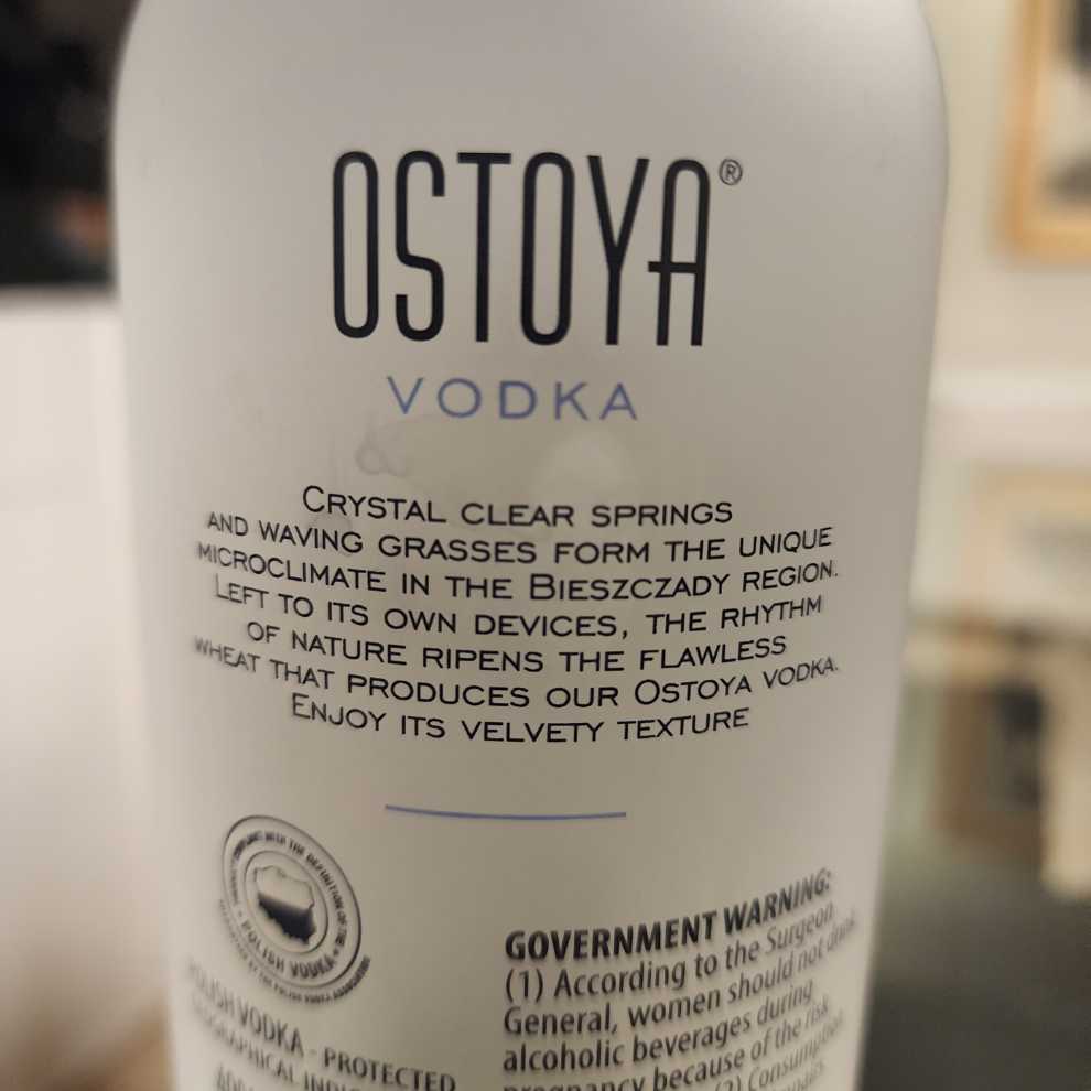 OSTOYA - n/a (750 mL) alcohol collectible [Barcode 630328000521] - Main Image 2