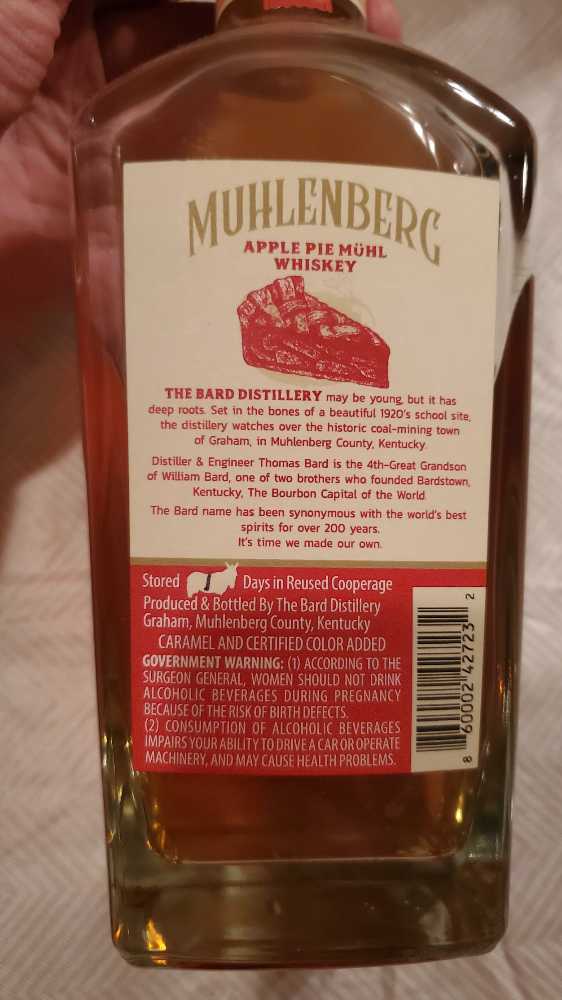 Apple Pie Muhl Whiskey - The Bard Distillery (750 mL) alcohol collectible - Main Image 2