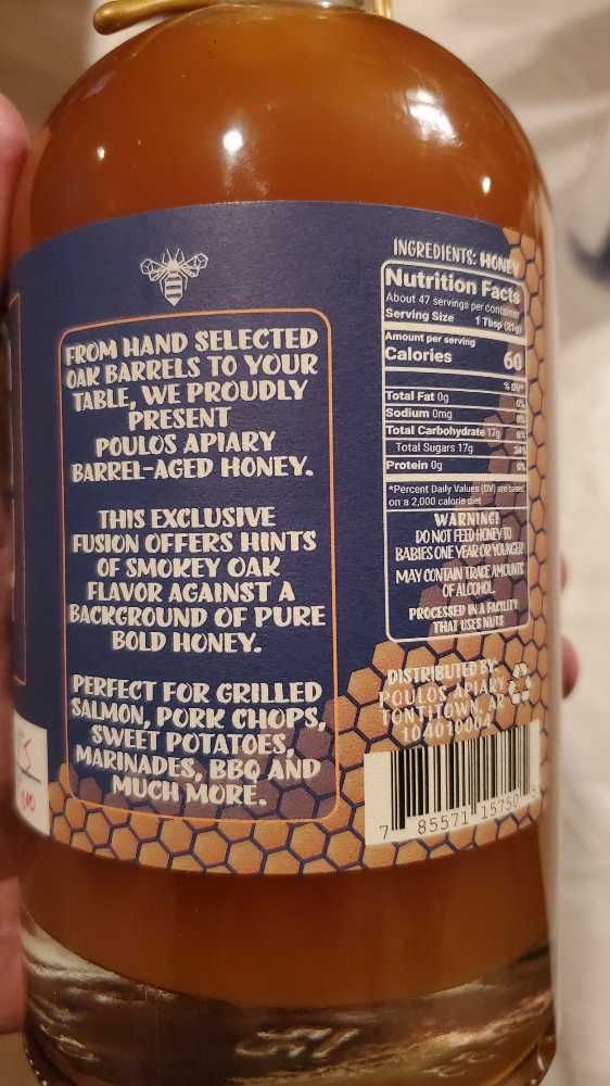 Poulos Apiary Honey Barrel Aged - poulos apiary alcohol collectible [Barcode 785571157505] - Main Image 3