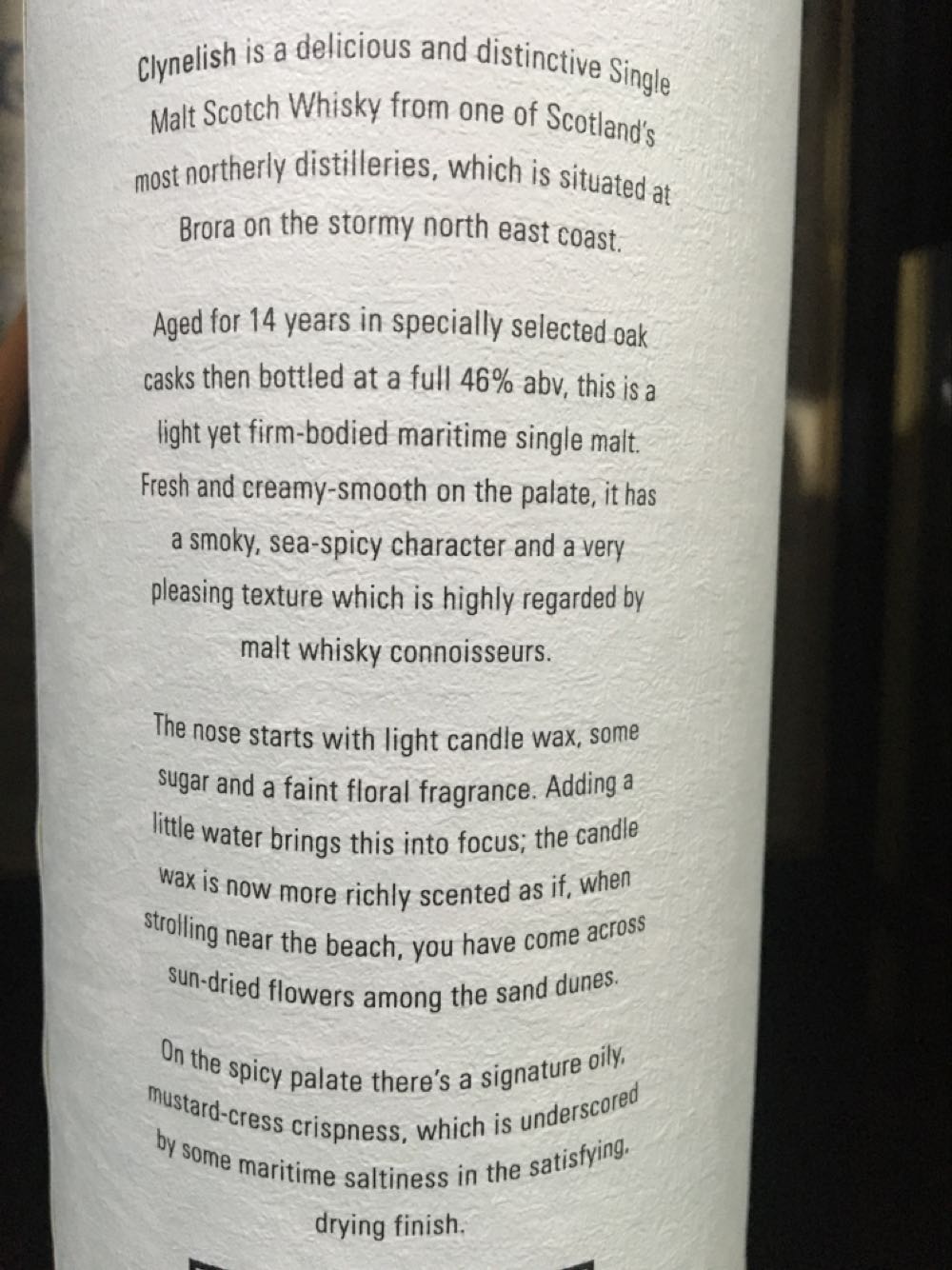 Clynelish 14yo - Clynelish Distillery (700 mL) alcohol collectible [Barcode 5000281016535] - Main Image 4