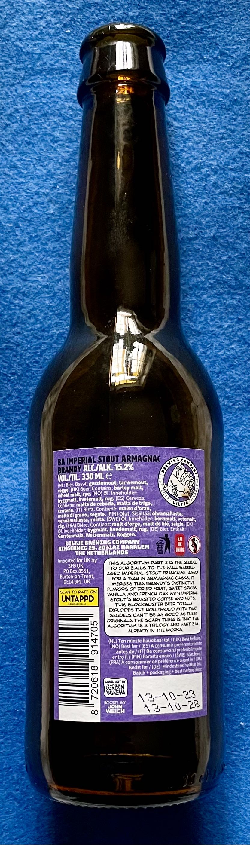 The Algorithm Pt.2 - Uiltje Brewing Company (330 mL) alcohol collectible [Barcode 8720618914705] - Main Image 2