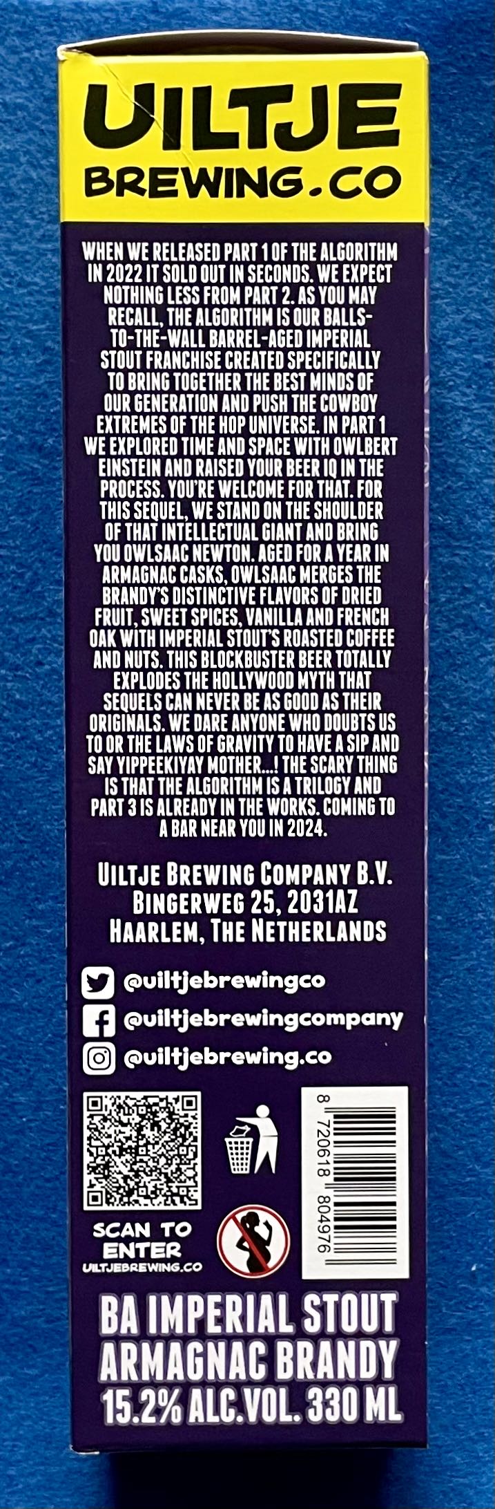 The Algorithm Pt.2 - Uiltje Brewing Company (330 mL) alcohol collectible [Barcode 8720618804976] - Main Image 2