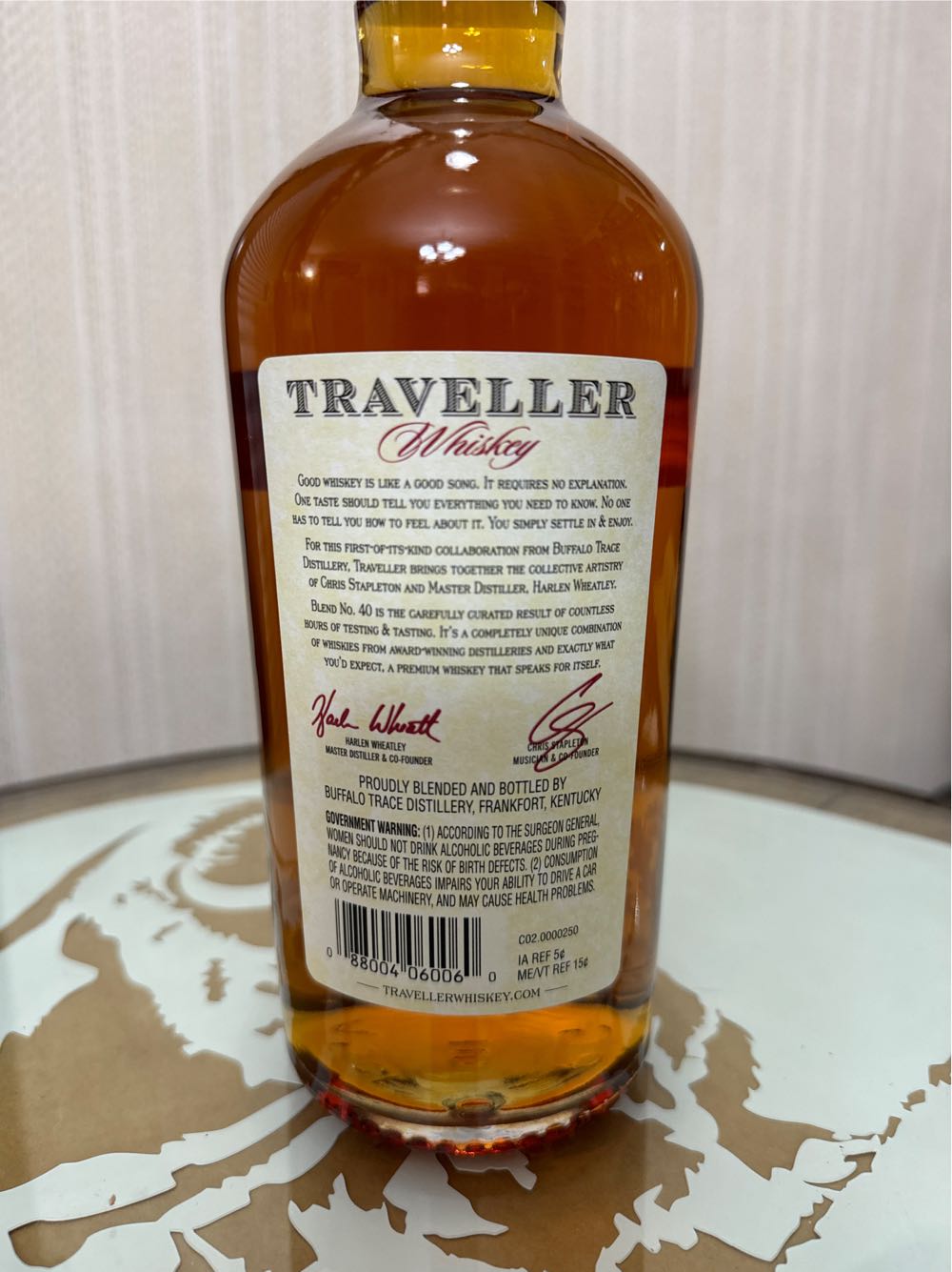 Travelers Whiskey - Buffalo Trace Distillery (750 mL) alcohol collectible [Barcode 088004060060] - Main Image 2