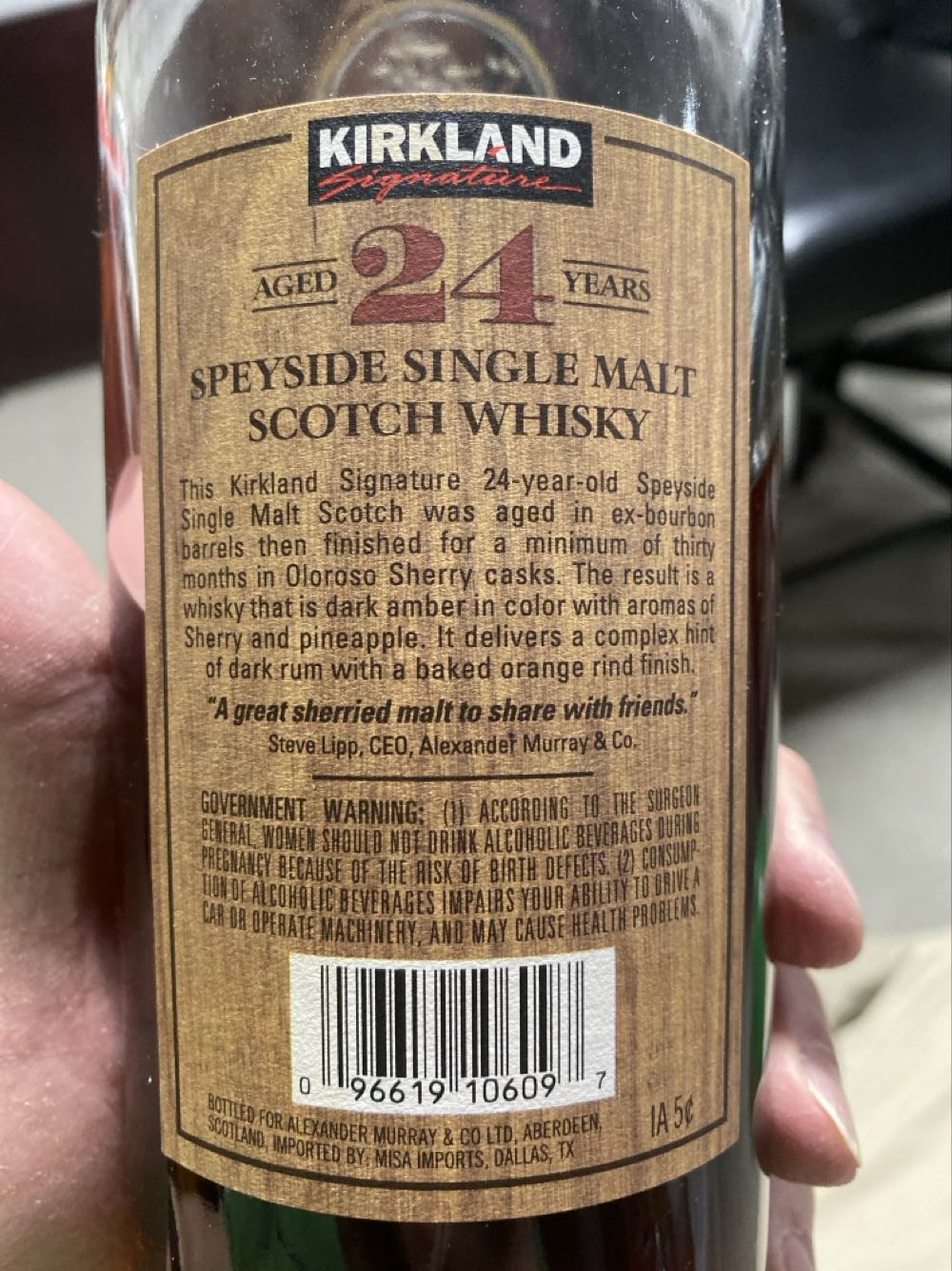 Kirkland Signature Amc Year 24 Old Speyside - Alexander Murray & Co. Ltd. alcohol collectible [Barcode 096619106097] - Main Image 2