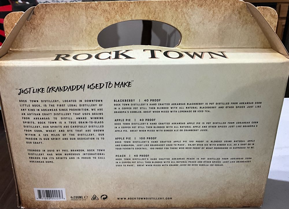 Rock Town Moonshine - Sample Pack Of Four - Rock Town Distillery (200 mL) alcohol collectible [Barcode 851588002258] - Main Image 2