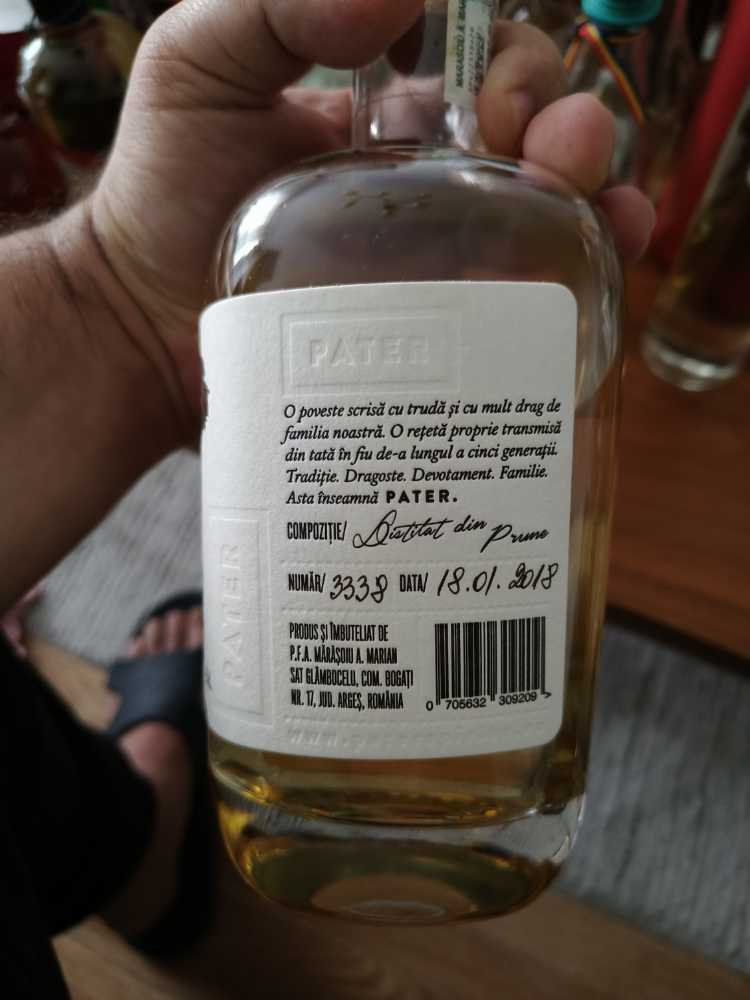 Pater - pfa Marasoiu (700 mL) alcohol collectible [Barcode 705632309209] - Main Image 2