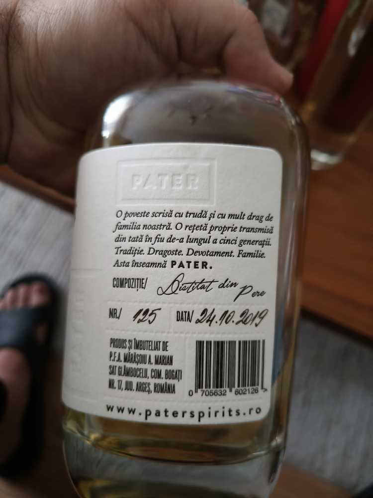 Pater  (700 mL) alcohol collectible [Barcode 705632602126] - Main Image 2