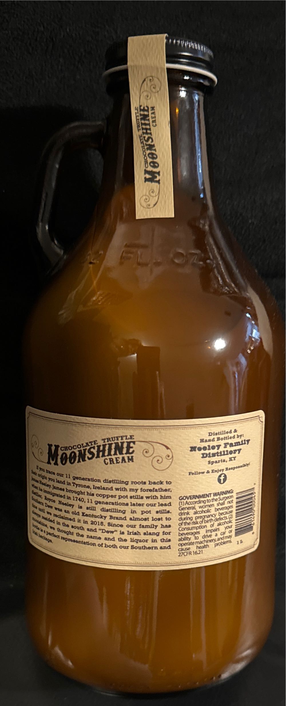 Neeley Family Chocolate Truffle Moonshine Cream - Neeley Family Distillery (1 L) alcohol collectible [Barcode 861490000457] - Main Image 2
