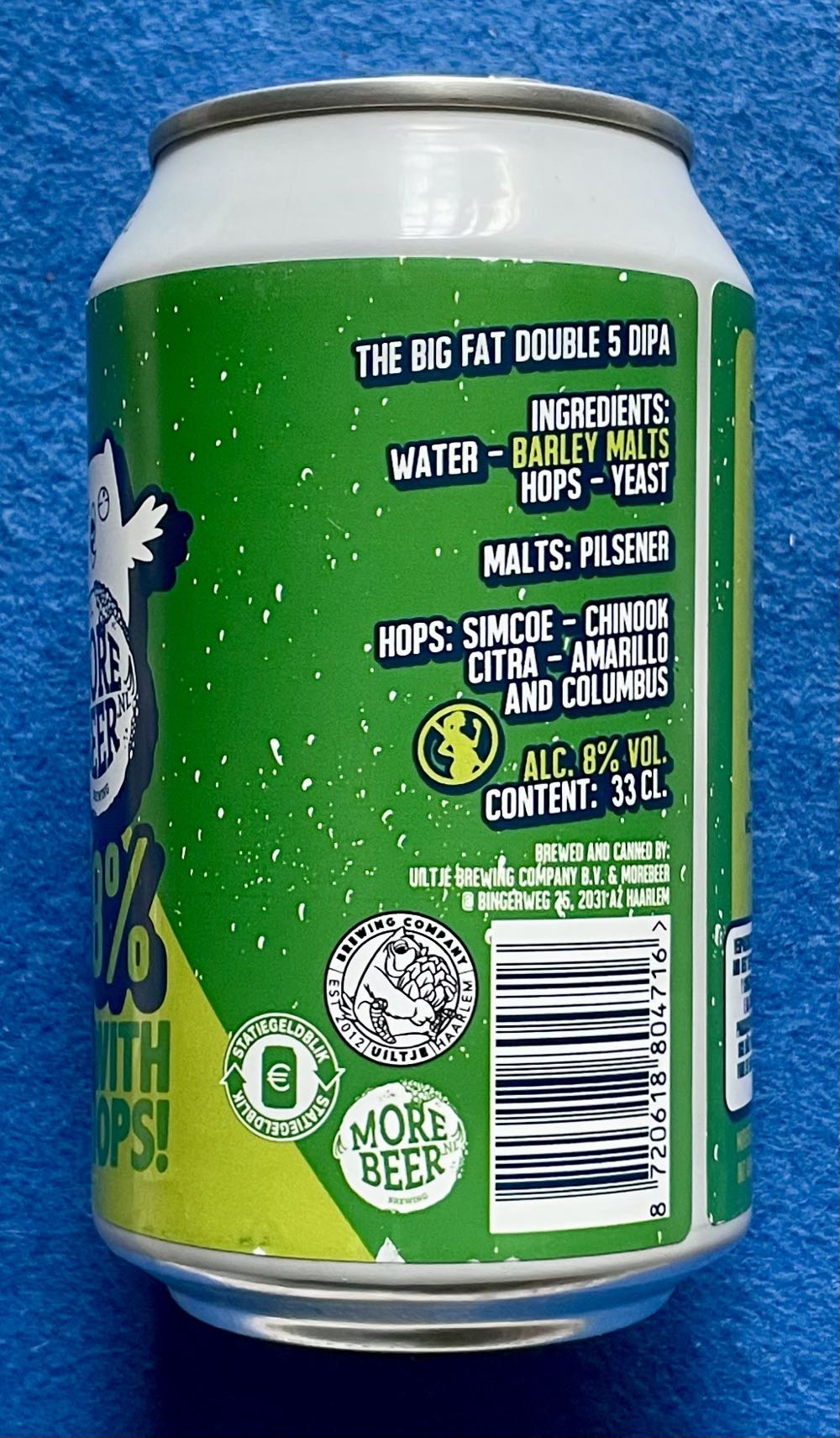 The Big Fat 5 Double IPA - Uiltje Brewing Company (330 mL) alcohol collectible [Barcode 8720618804716] - Main Image 4