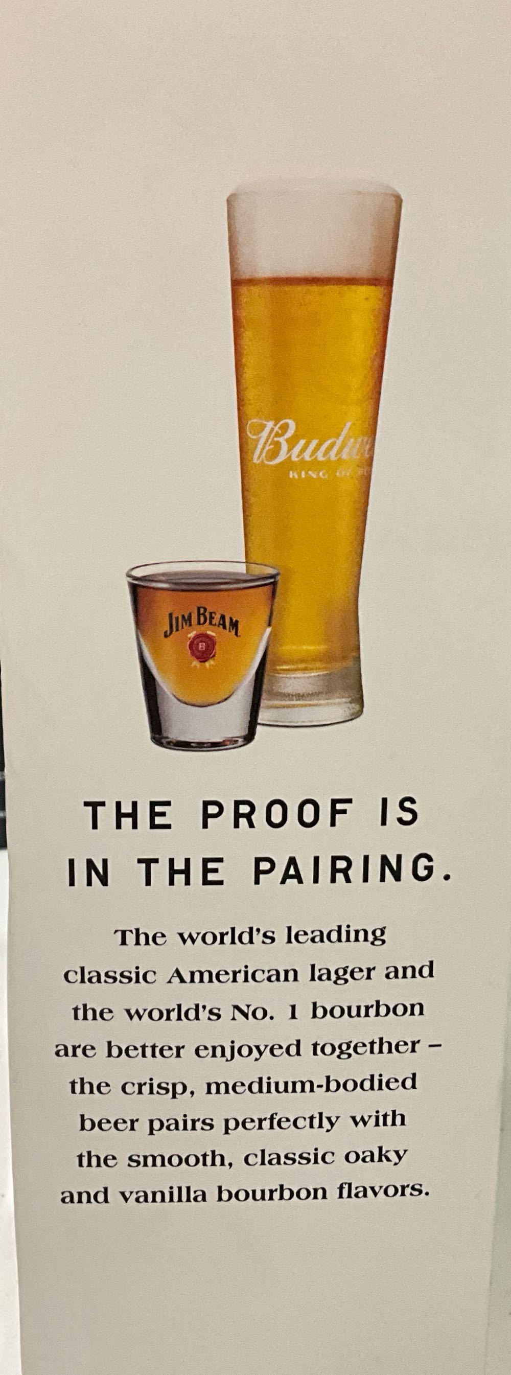 Jim Beam Bourbon, JB Shot Glass And Budweiser Glass In Display Box - Jim B.Beam Distilling Co. (750 mL) alcohol collectible [Barcode 080686023258] - Main Image 3
