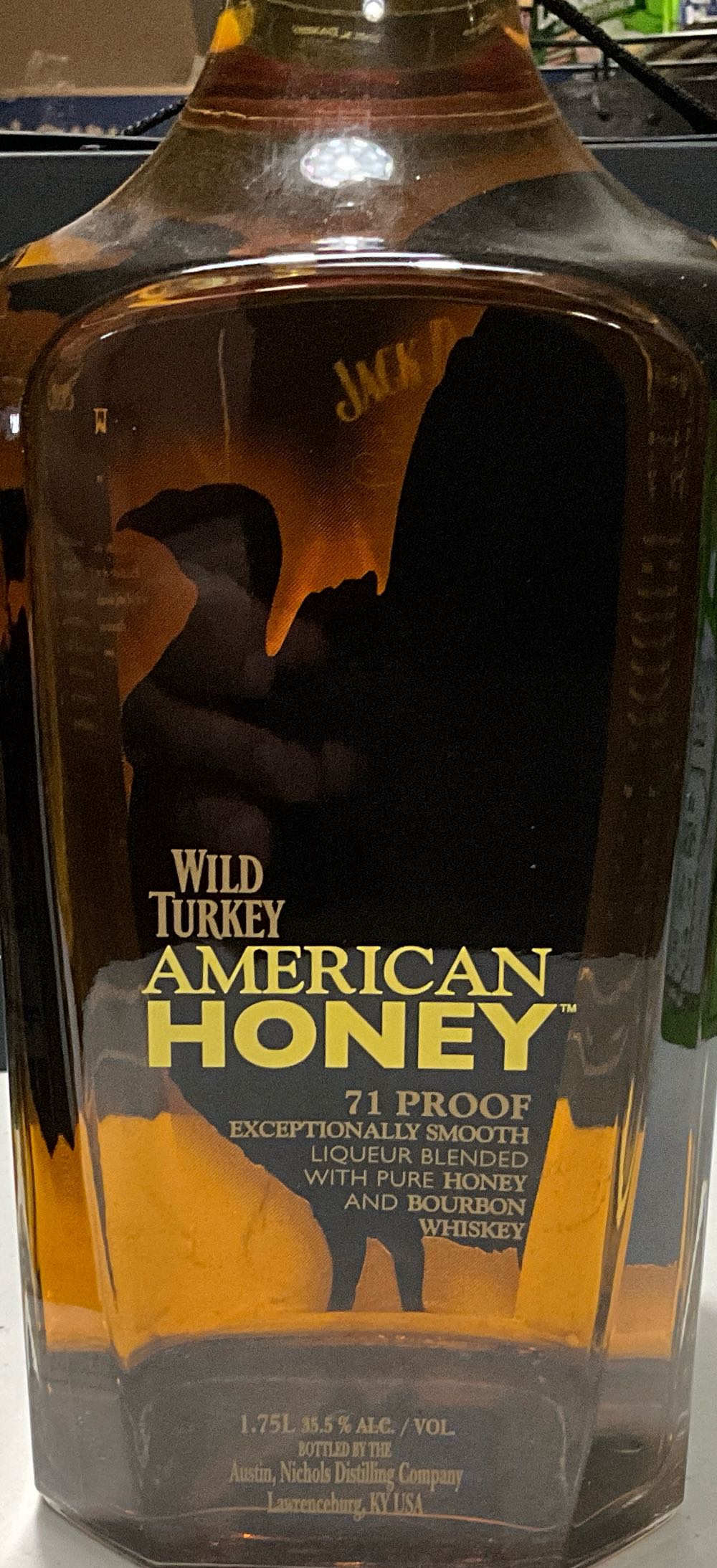 Wild Turkey American Honey Flavored Whiskey - Austin, Nichols Distilling Company (1.75 L) alcohol collectible [Barcode 080432105191] - Main Image 2