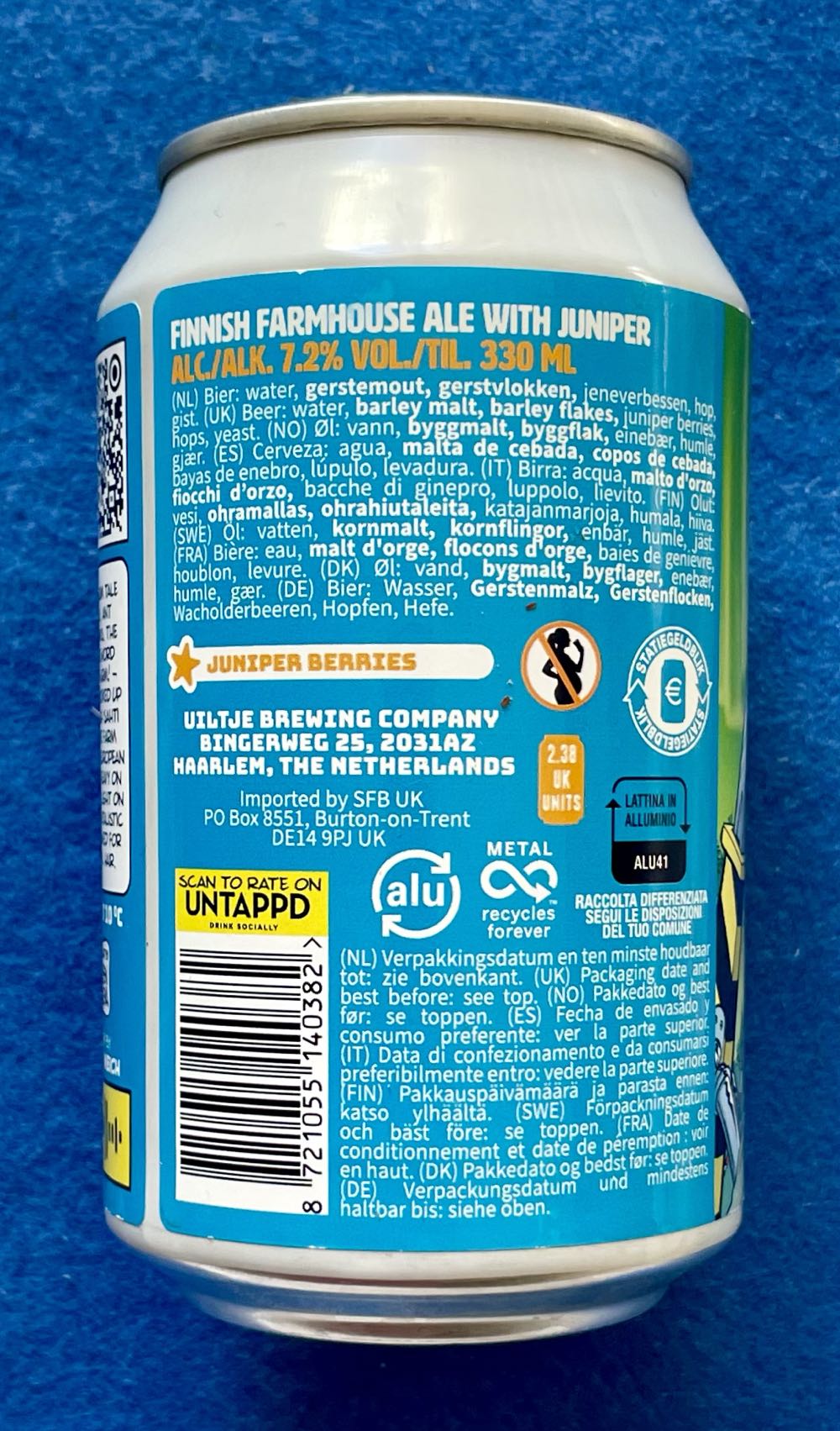 Better Safe Than Sahti - Uiltje Brewing Company (330 mL) alcohol collectible [Barcode 8721055140382] - Main Image 3