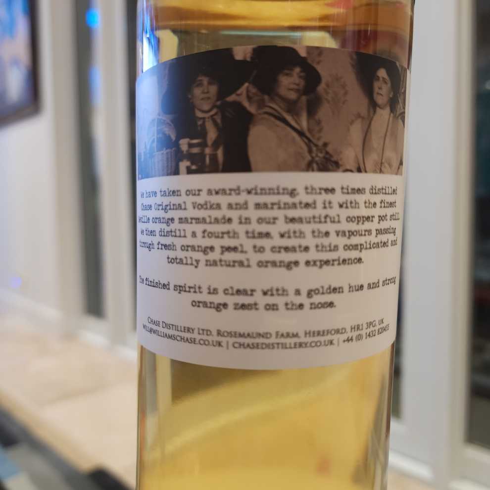 Chase Orange Marmalade Vodka 750 Ml - Chase Distillery (750 mL) alcohol collectible [Barcode 887485000127] - Main Image 3