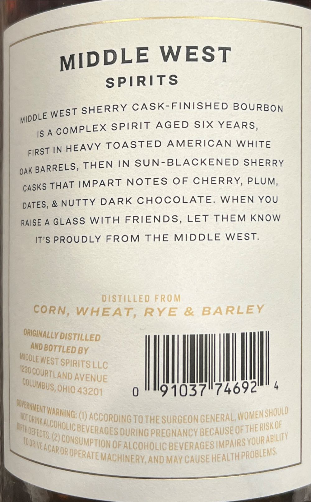 Sherry Cask-Finished Bourbon - Middle West Spirits (750 mL) alcohol collectible [Barcode 091037746924] - Main Image 2