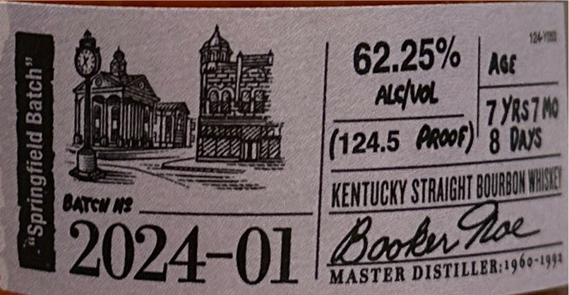 Booker’s 2024-01 Springfield Batch - Booker’s (750 mL) alcohol collectible [Barcode 080686011408] - Main Image 2