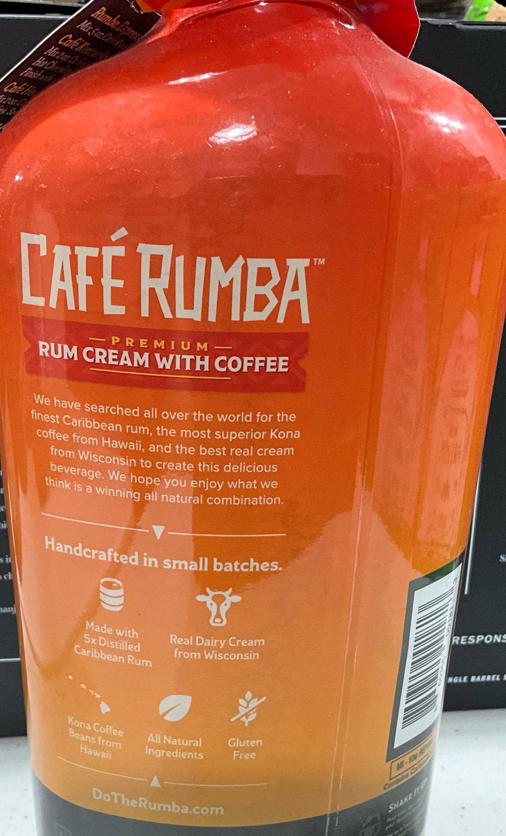Cafe Rumba Rum Cream With Coffee - Rum - Temperence Distilling Co. (750 mL) alcohol collectible [Barcode 860355001813] - Main Image 2