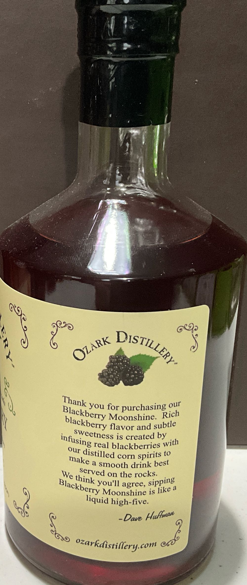 Ozark Distillery Moonshine - Blackberry - Ozark Distillery (750 mL) alcohol collectible [Barcode 766150785593] - Main Image 2