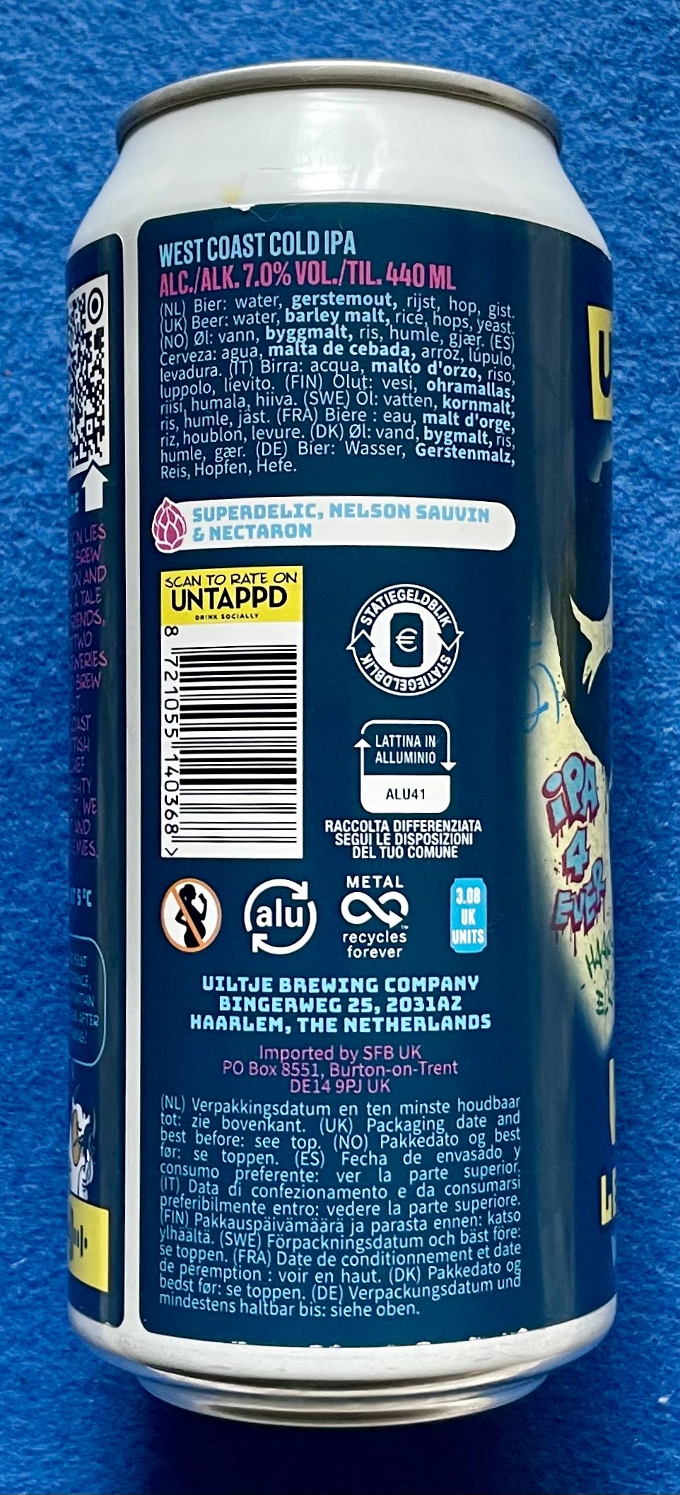 Whoooo Let The Dog Out! - Uiltje Brewing Company (440 mL) alcohol collectible [Barcode 8721055140368] - Main Image 3