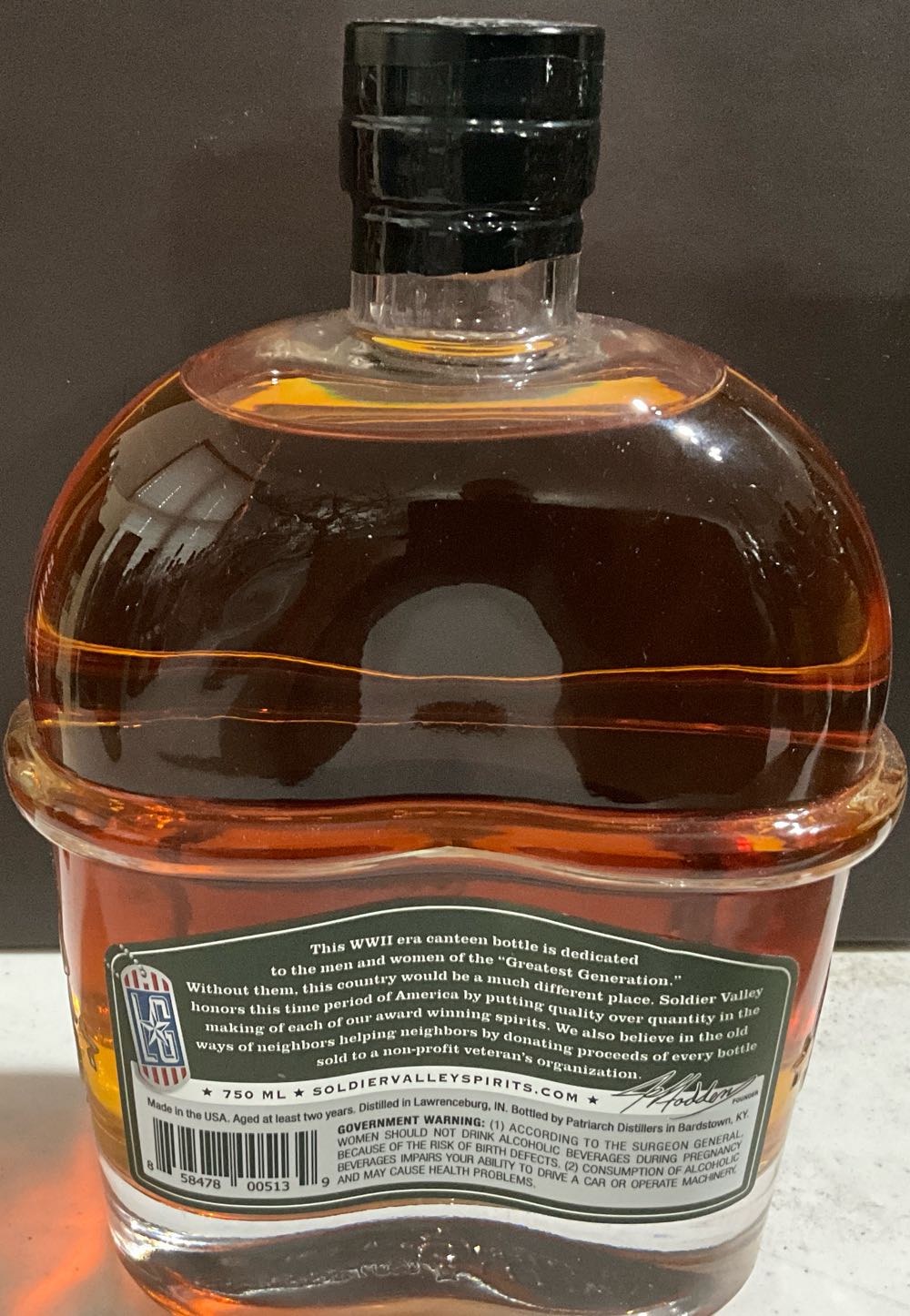 Soldier Valley Whiskey - American - Soldier Valley (750 mL) alcohol collectible [Barcode 858478005139] - Main Image 2