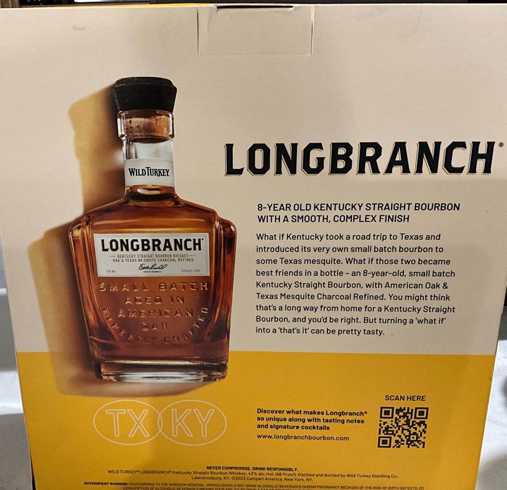 Wild Turkey Longbranch Bourbon Gift Set With Two Glasses - Wild Turkey Distilling Co. (750 mL) alcohol collectible [Barcode 721059003377] - Main Image 2