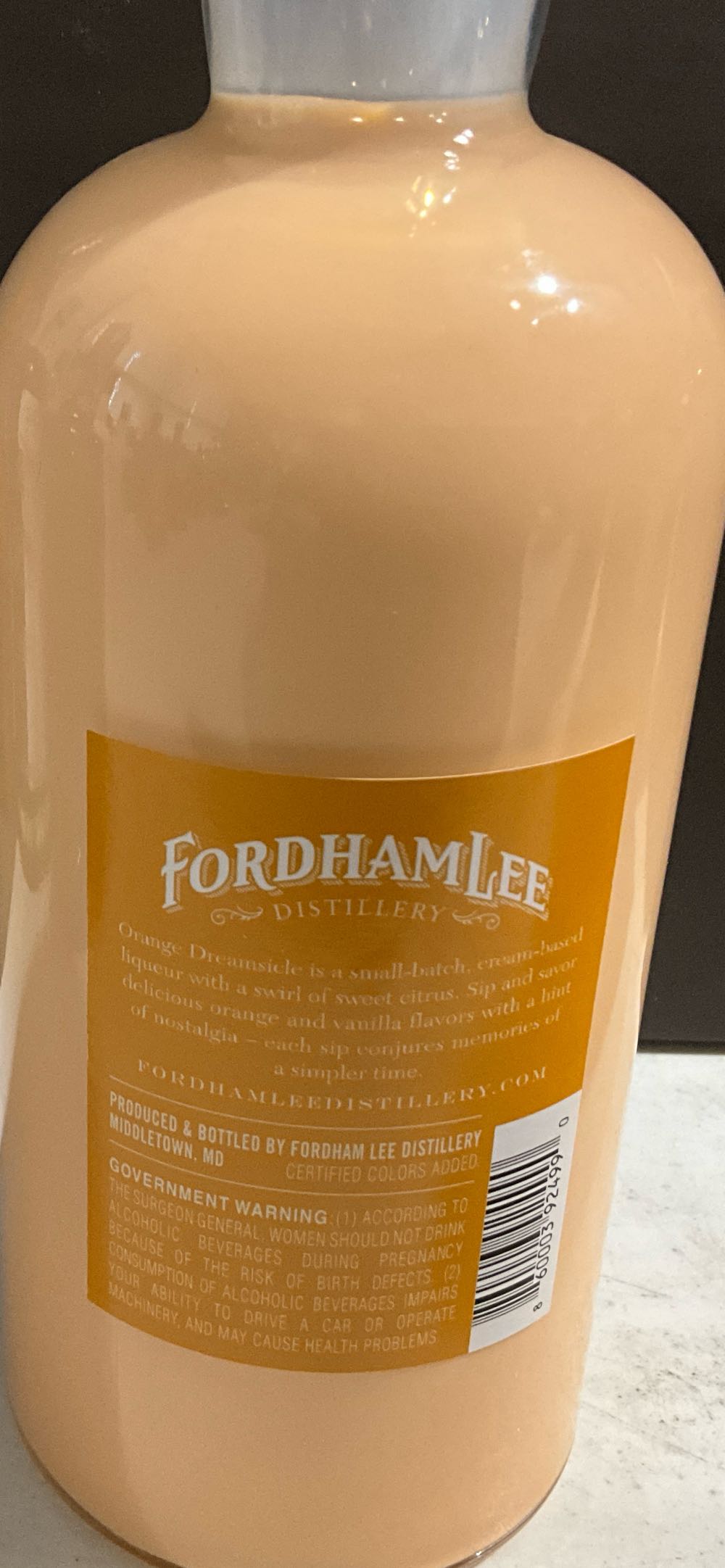 Fordham Lee Orange Dreamsicle Premixed Liqueur - Fordham Lee (750 mL) alcohol collectible [Barcode 860003924990] - Main Image 2