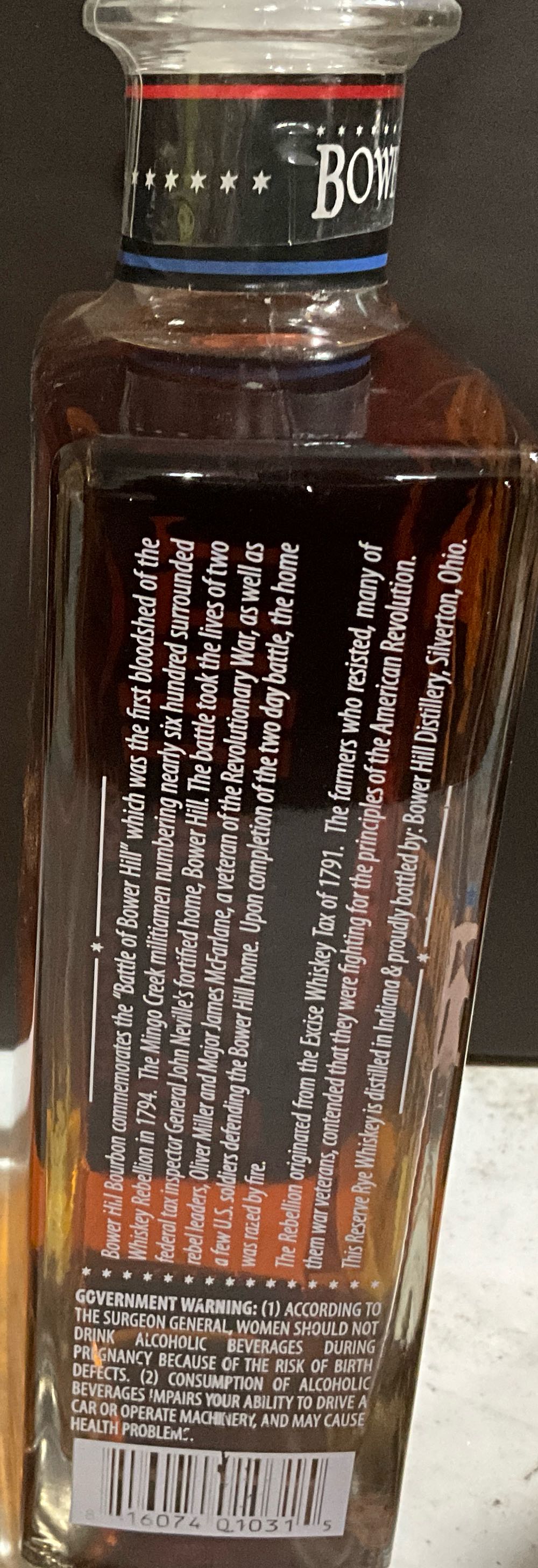 Bower Hill Reserve Rye Whiskey - Bower Hill Distillery (750 mL) alcohol collectible - Main Image 2