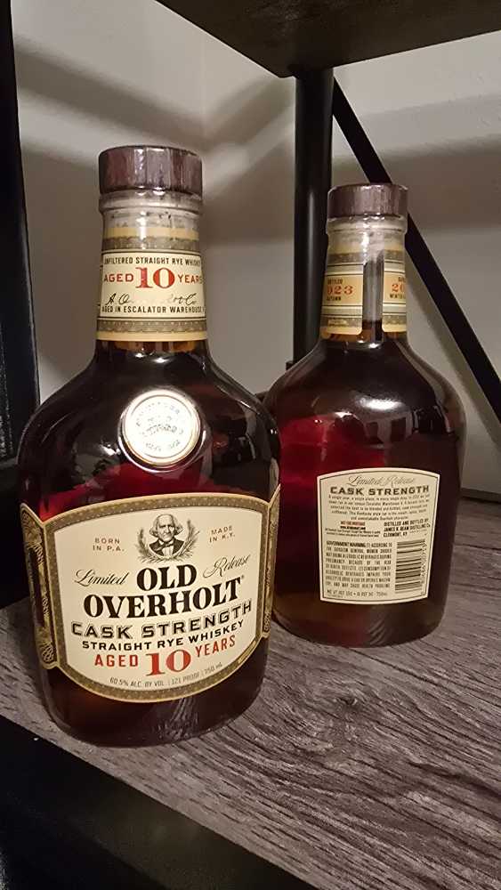 Old Overholt Cask Strength 10yr Straight Rye Whiskey - James B Beam Distilling Co (750 mL) alcohol collectible [Barcode 080686007531] - Main Image 2
