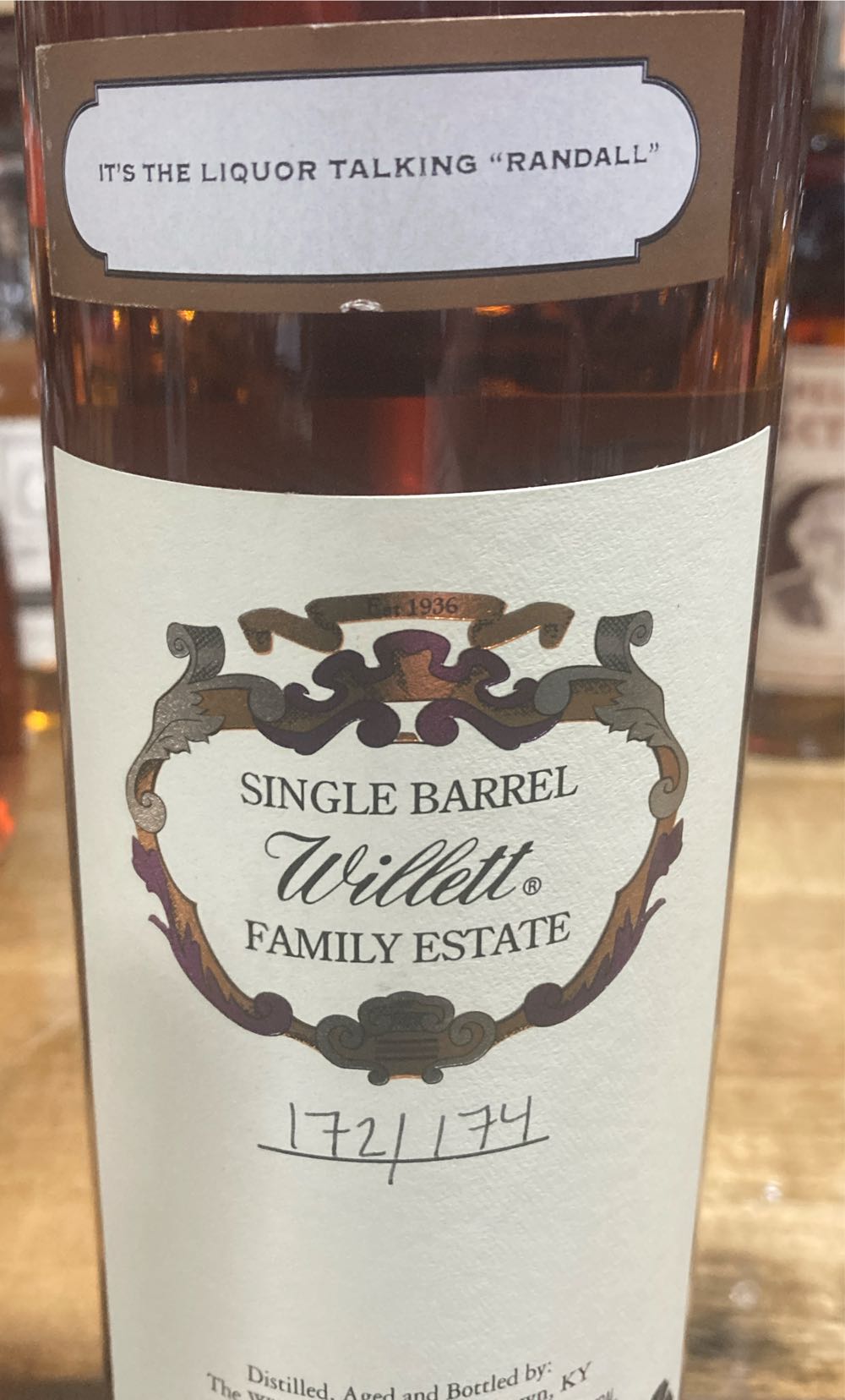 Willett  Estate 6 Year Single Barrek Bourbon - Willett Distillery, Bardstown, KY (750 mL) alcohol collectible - Main Image 3