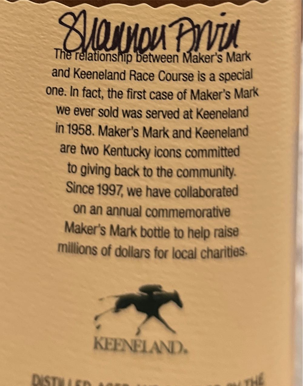 Maker’s Mark 2023 Keeneland Edition - Maker’s Mark Distillery (750 mL) alcohol collectible [Barcode 085246501528] - Main Image 2