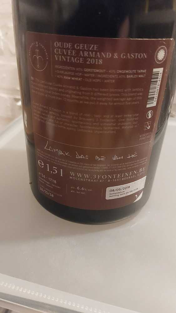 Oude Geuze Cuvée Armand & Gaston Vintage 2018 - 3 Fonteinen (1500 mL) alcohol collectible - Main Image 2