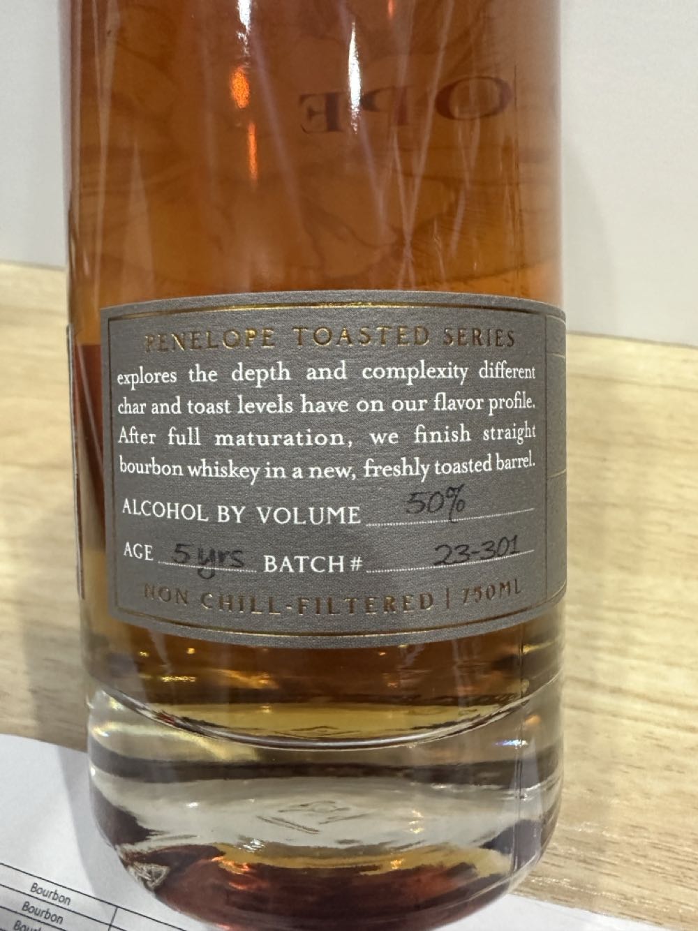 Penelope - Toasted - Barrel Strength - Heavy Toast - Penelope Bourbon Bottling Company (750 mL) alcohol collectible [Barcode 860000348249] - Main Image 2
