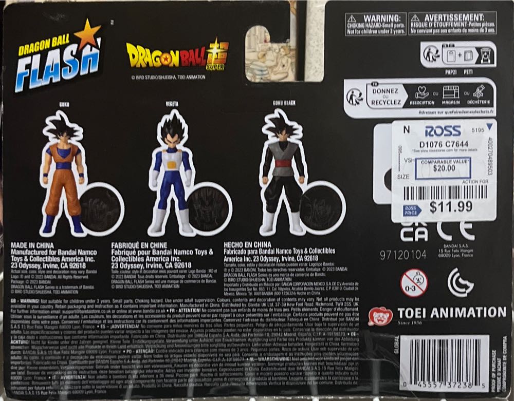 New Dragon Ball Flash 3 Pack Goku Goku Black And ...  alcohol collectible [Barcode 045557372385] - Main Image 2