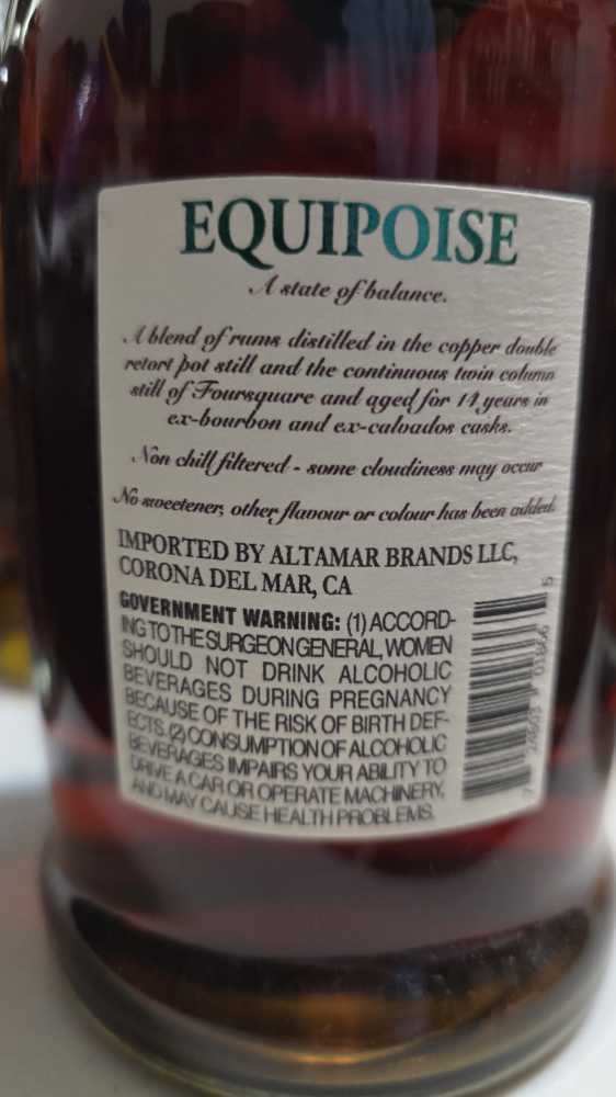 Foursquare Equipoise Mark XXV - Foursquare Rum Distillery (750 mL) alcohol collectible [Barcode 724803018665] - Main Image 3