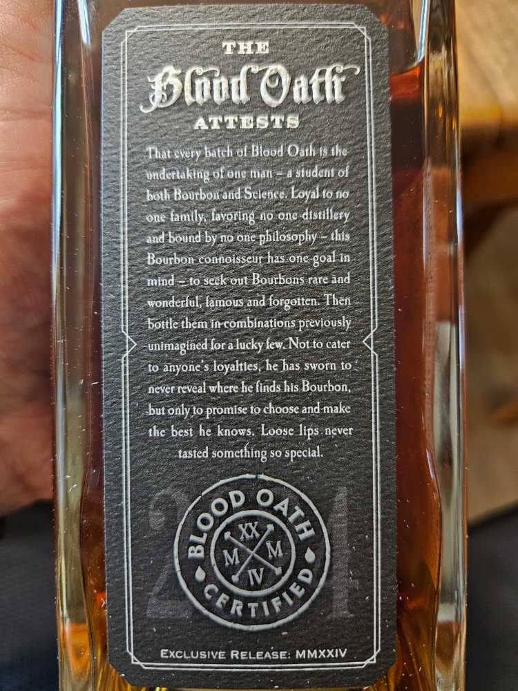 Blood Oath Pact No. 10 - Lux Row Distillers (750 mL) alcohol collectible [Barcode 088352141206] - Main Image 4