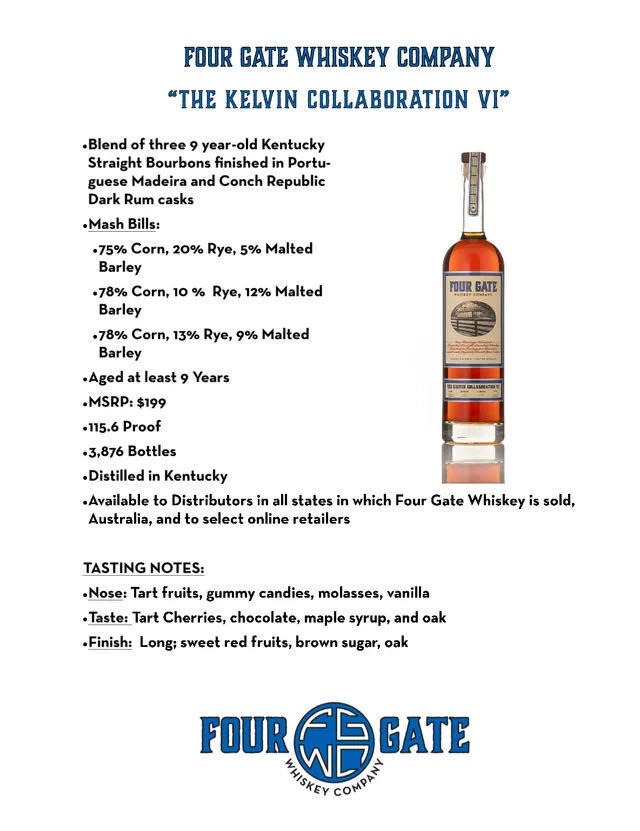 Four Gate “The Kelvin Collaboration IV” - Four Gate Whiskey Company (750 mL) alcohol collectible [Barcode 850014450595] - Main Image 3