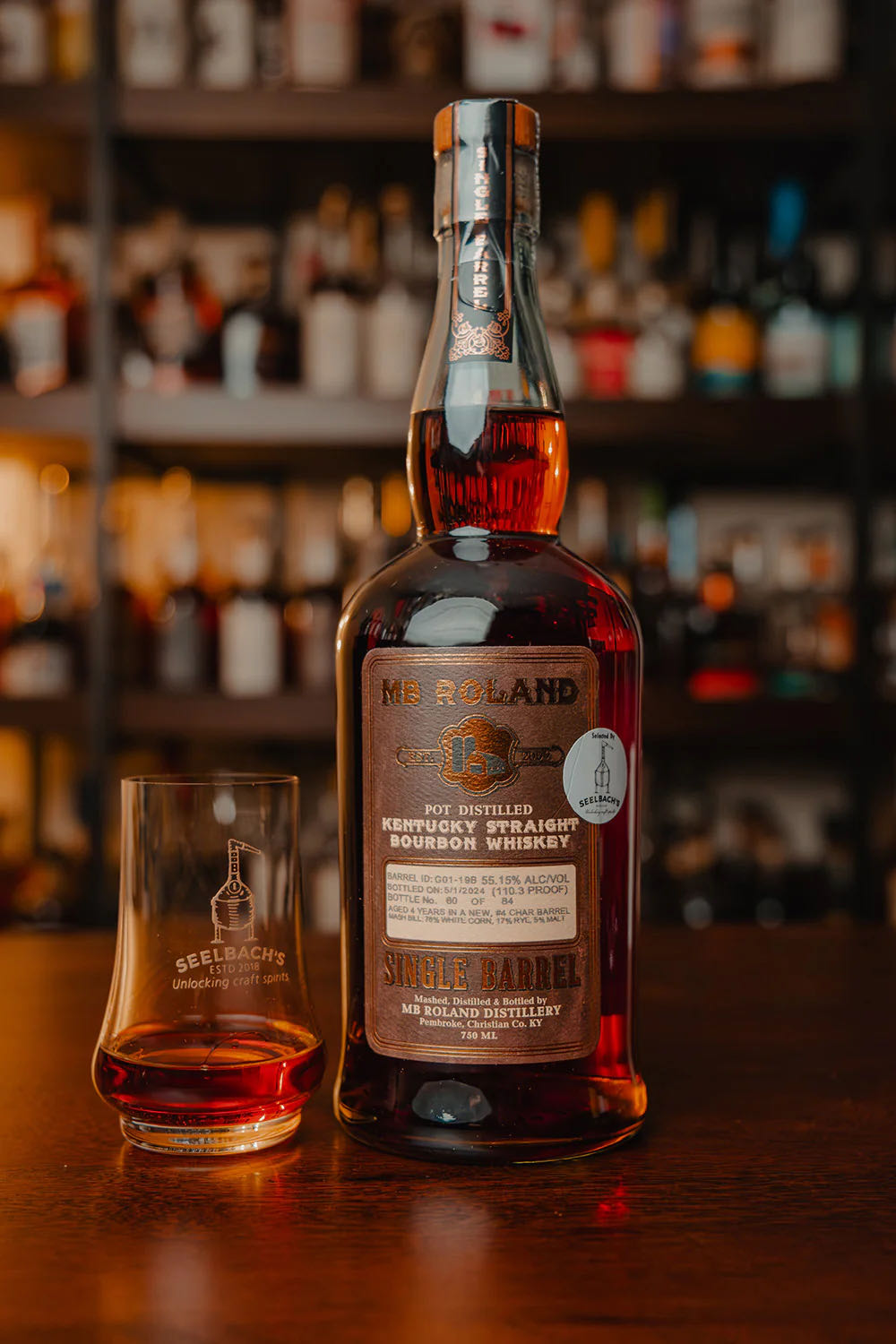 MB Roland Single Barrel - Selected By Seelbach’s - MB Roland Distillery (750 mL) alcohol collectible - Main Image 2
