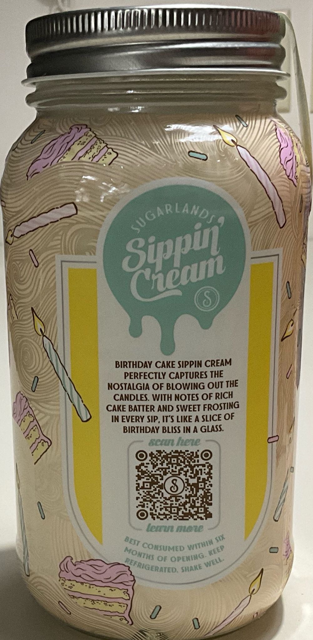 Sugarlands Sippin’ Cream - Birthday Cake - Sugarlands Distilling Company (750 mL) alcohol collectible [Barcode 811559020841] - Main Image 2