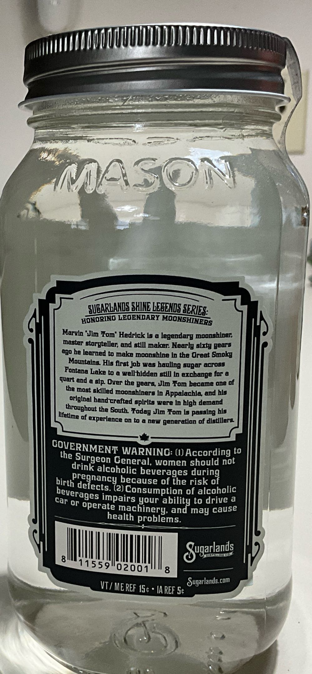 Sugarlands Shine - Jim Tom’s Signature Moonshine Unaged Rye - Sugarlands Distilling Company (750 mL) alcohol collectible [Barcode 811559020018] - Main Image 2