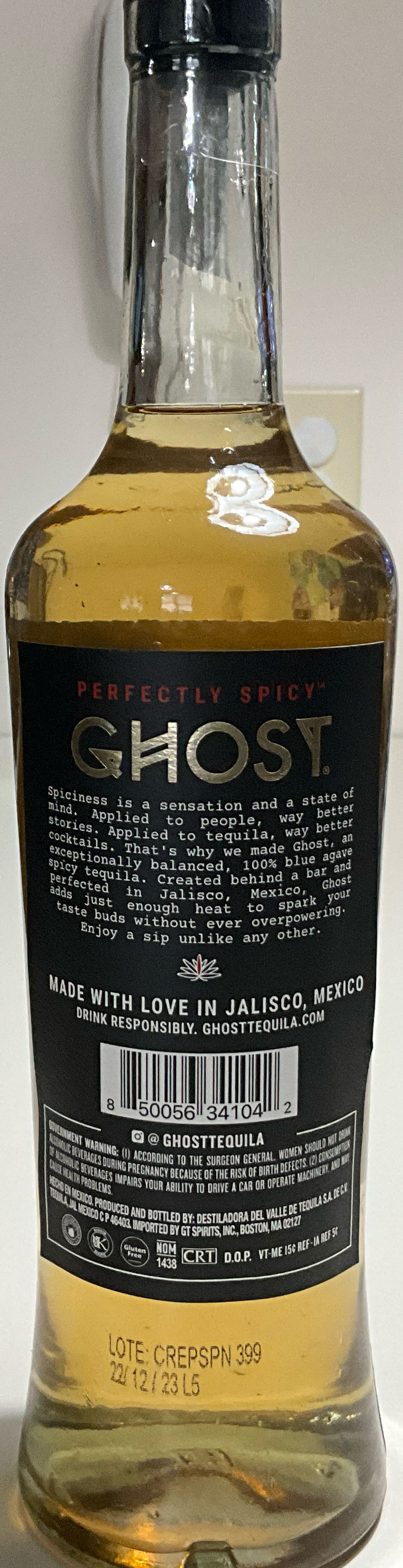Ghost Spicy Reposado Tequila - Destilidora Del Valle De Tequila S.A. De C.V. (750 mL) alcohol collectible [Barcode 850056341042] - Main Image 2