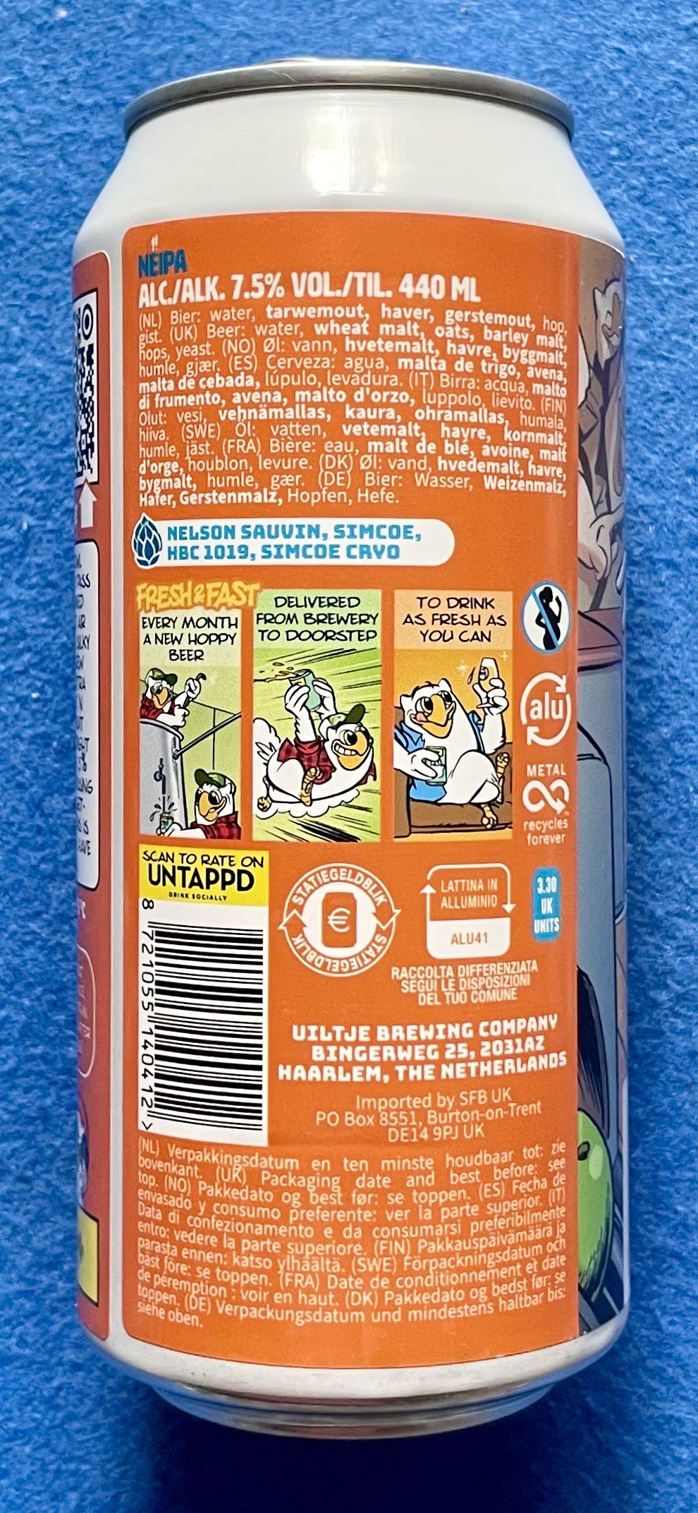 Barefoot Bowling - Uiltje Brewing Company alcohol collectible [Barcode 8721055140412] - Main Image 3