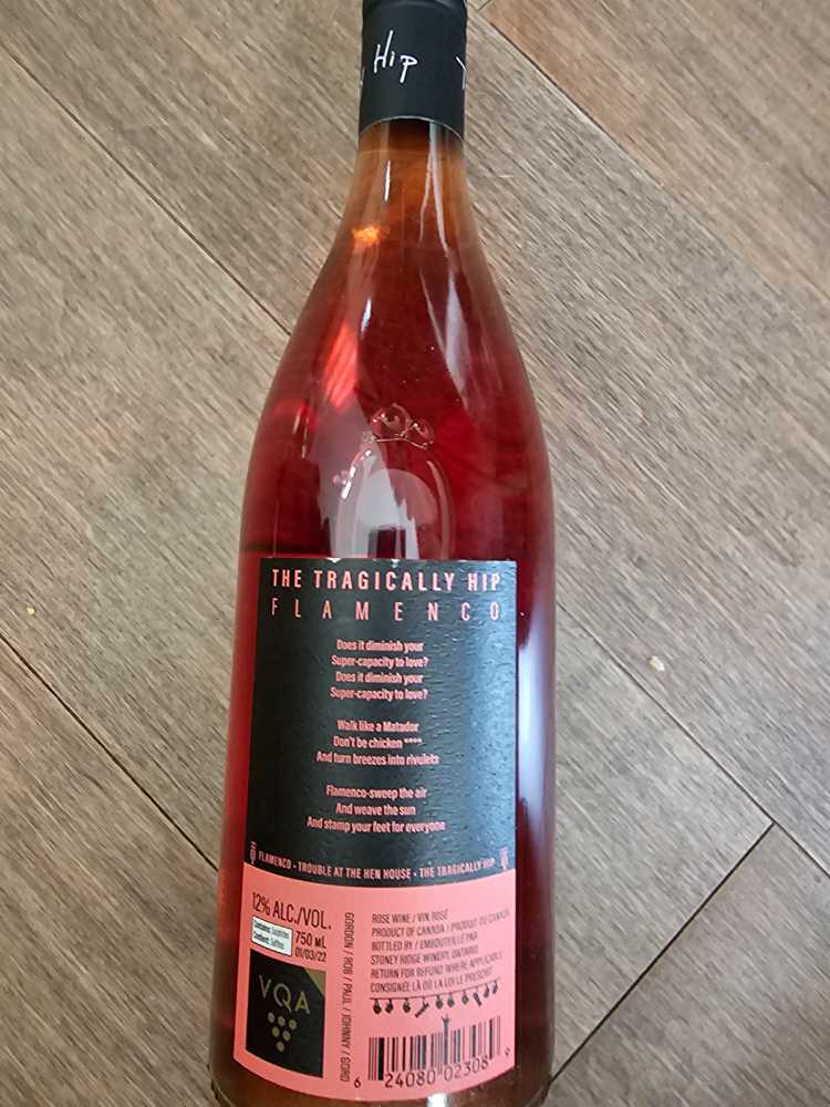 The Tragically Hip Flamenco 2021 Rose  (750 mL) alcohol collectible [Barcode 624080023089] - Main Image 2