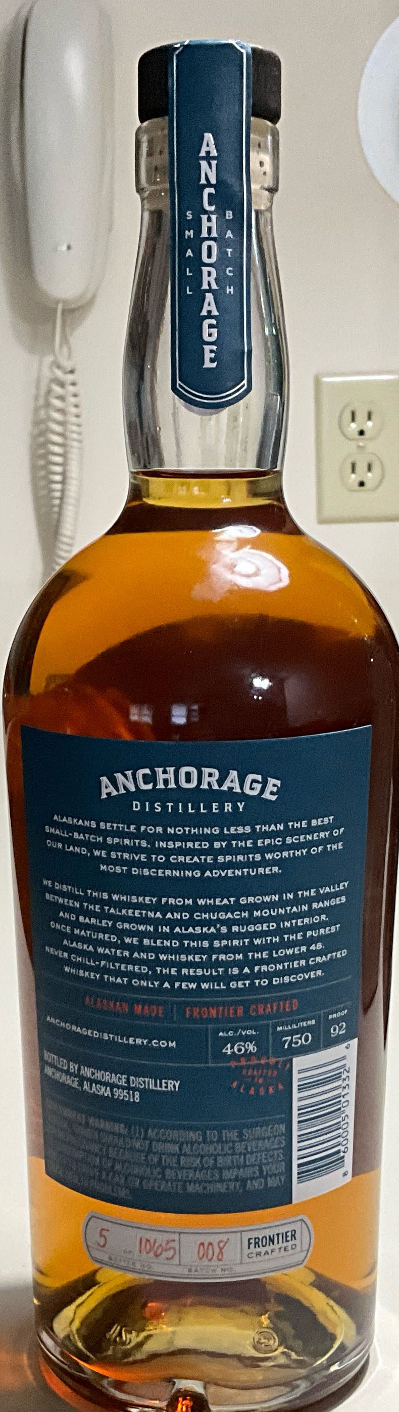 Anchorage Small Batch 08 Whiskey - Alaska - Anchorage Distillery (750 mL) alcohol collectible [Barcode 860005013326] - Main Image 2