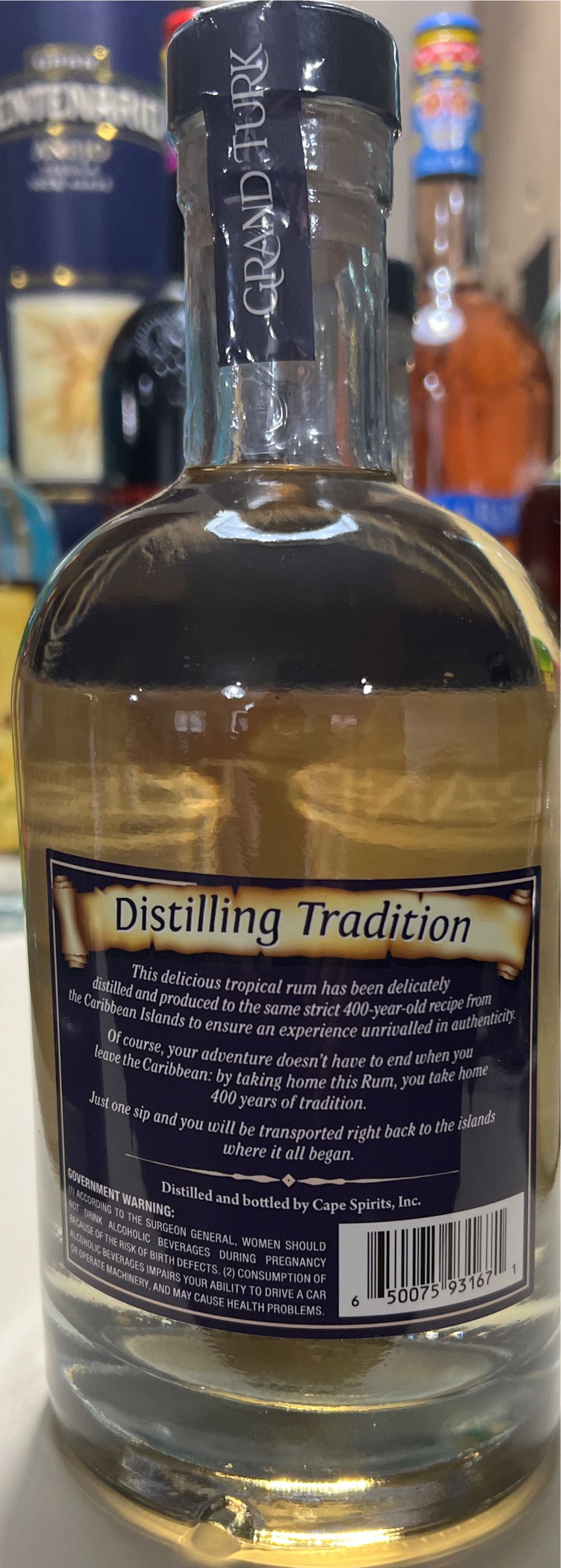 Grand Turks Vanilla Flavored Rum - Cape Spirits, Inc. (750 mL) alcohol collectible [Barcode 650075931671] - Main Image 2