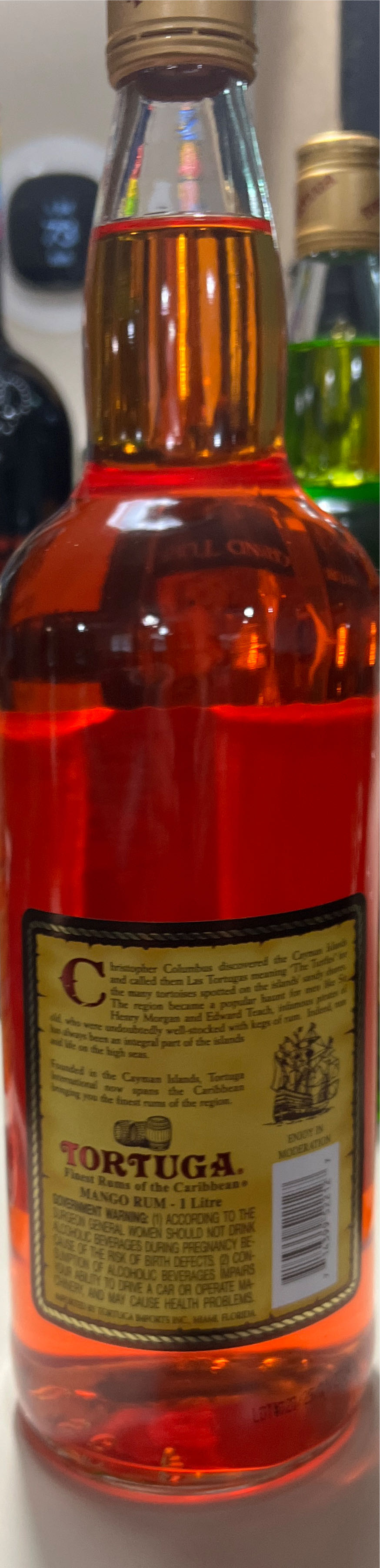 Tortuga Mango Caribbean Rum - West Indes Rum (1 L) alcohol collectible [Barcode 714399522127] - Main Image 2